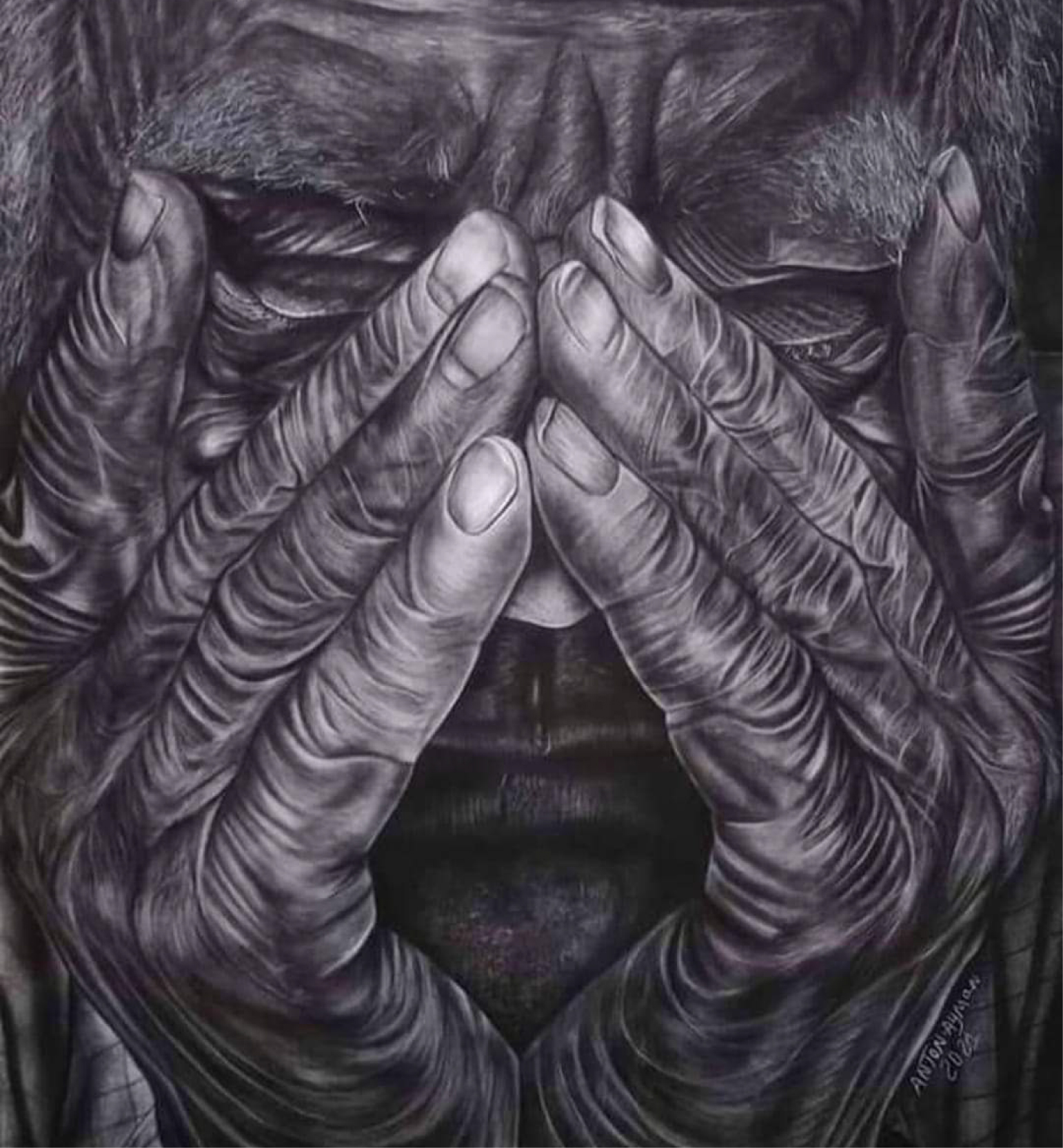 ANTON AYMAN FAYEZ - MOST INTRICATE AND LIFELIKE CHARCOAL PORTRAIT